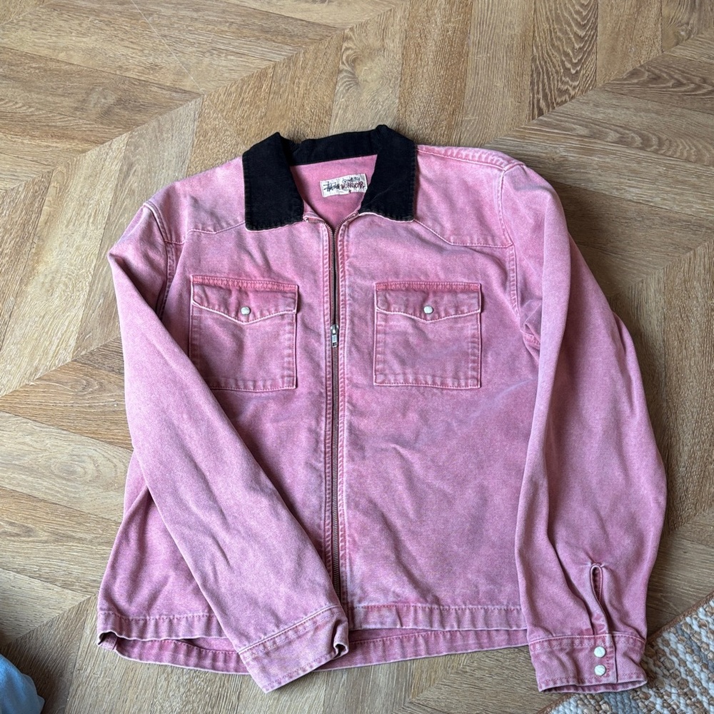 Stussy Pink and Black Lightweight Jacket
